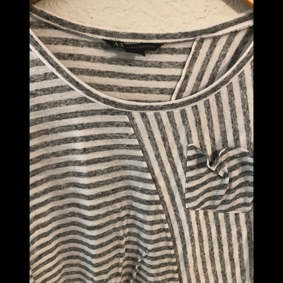 AX Armani Exchange Striped Tee XS Gray - Picture 3 of 6